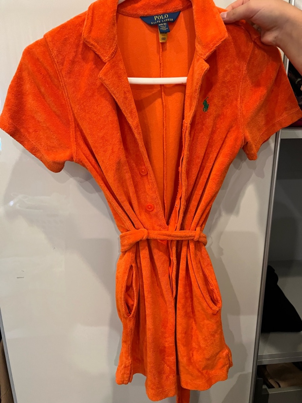Polo by Ralph Lauren Girl’s Terrycloth belted romper, sz 8-10. Great condition